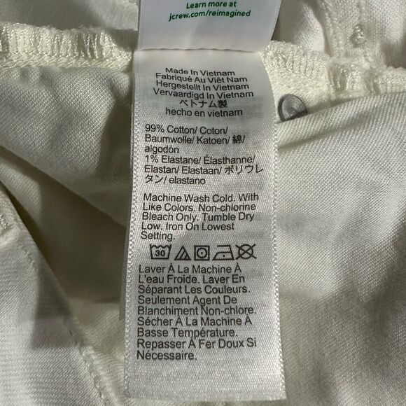 J.Crew Classic Straight Jeans Women's 31 White Slim High Rise Cotton Spandex NWT - Picture 6 of 13